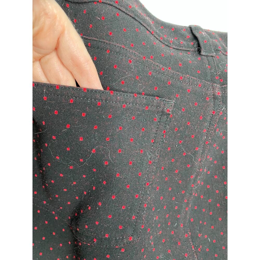 Talbots Factory Black with Red Polka Dot Ankle Pants Size 8 - Picture 5 of 8